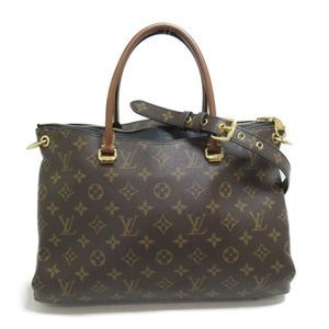 Louis Vuitton Pallas Shoulder Bag Brown PVC Coated Canvas
